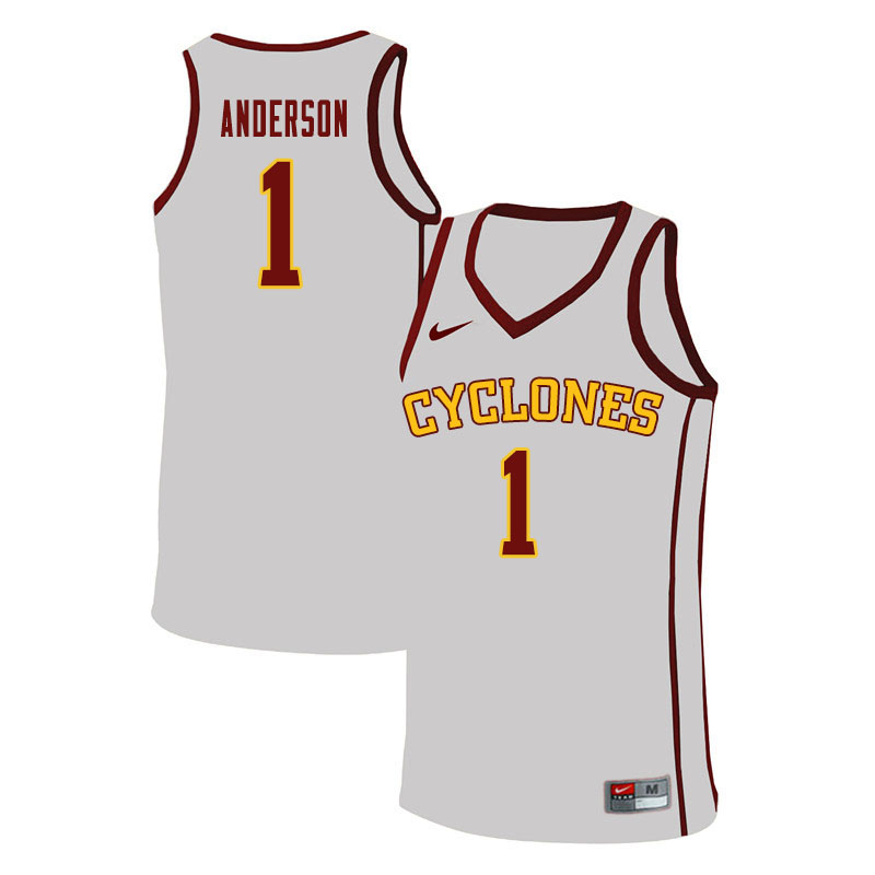Men #1 Luke Anderson Iowa State Cyclones College Basketball Jerseys Sale-White - Click Image to Close